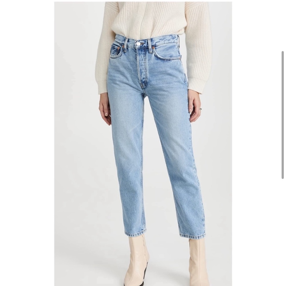 REDONE NWT 70s Stove Pipe High Waist Jeans RE/DONE Worn in NAF 26 Button Fly